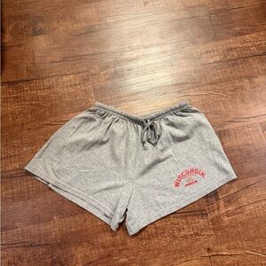 Russell Athletic Gray Women's Shorts with Wisconsin badgers Logo